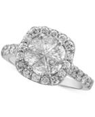 Diamond Halo Engagment Ring (2 Ct. T.w.) In 14k White Gold