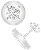 Magnificence Diamond Open Frame Stud Earrings (1/6 Ct. T.w.) In 14k White Gold