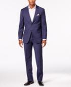 Tommy Hilfiger Men's Soft Blue Windowpane Stretch Performance Slim-fit Suit
