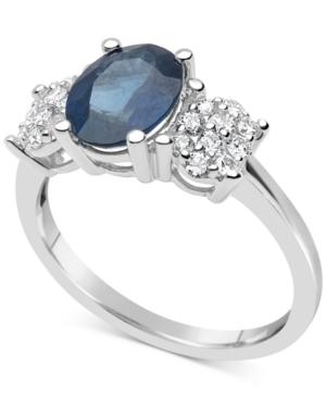 Sapphire (2-1/5 Ct. T.w.) & Diamond (1/3 Ct. T.w.) Ring In 14k White Gold