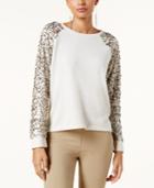 Inc International Concepts Sequined-sleeve Sweatshirt, Created For Macy's