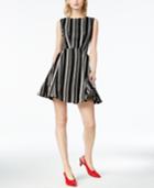 Bar Iii Striped Fit & Flare Dress, Created For Macy's