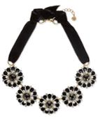 Charter Club Gold-tone Jet & Clear Crystal Velvet Statement Necklace, Created For Macy's