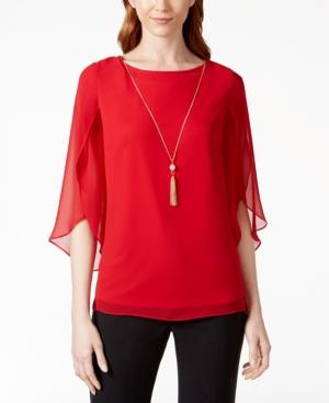 Msk Embellished Flutter-sleeve Top