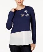 Maison Jules Patch Layered-look Top, Created For Macy's