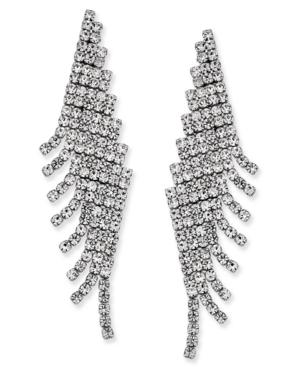 Charter Club Silver-tone Angled Pave Fringe Drop Earrings, Only At Macy's