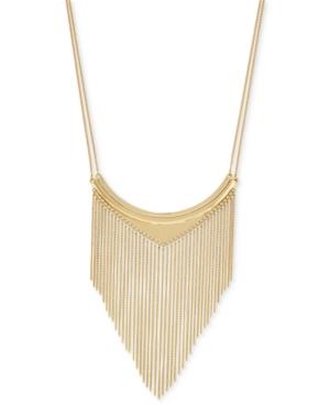 Bcbgeneration Gold-tone Double Chain Fringe Statement Necklace