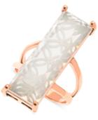 Guess Rose Gold-tone Large Stone Statement Ring