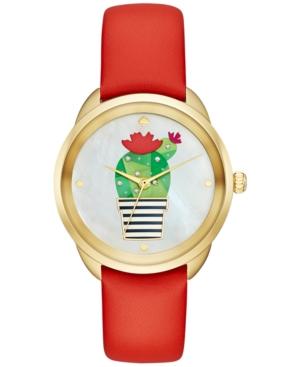 Kate Spade New York Women's Crosstown Prickly Pear Leather Strap Watch 34mm Ksw1307