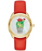 Kate Spade New York Women's Crosstown Prickly Pear Leather Strap Watch 34mm Ksw1307