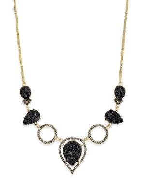 Inc International Concepts Gold-tone Jet Glitter And Pave Statement Necklace, Only At Macy's