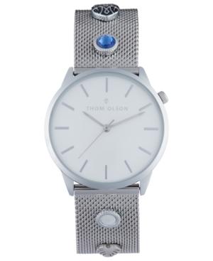 Thom Olson Women's Silver-tone Mesh Bracelet Watch 34mm