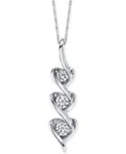 Sirena Diamond Heart Pendant Necklace In 14k White Gold (1/5 Ct. T.w.)