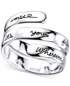 Unwritten Spiritual Message Wrap Ring In Sterling Silver