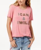 True Vintage Striped Sequin-graphic T-shirt