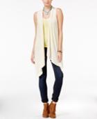 American Rag Crochet-trim Mixed-media Waterfall Vest, Only At Macy's