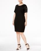 Calvin Klein Plus Size Sequined-sleeve Sheath Dress