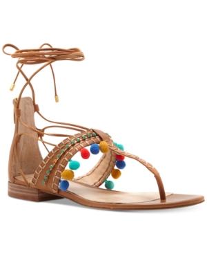 Vince Camuto Balisa Pom Pom Lace-up Sandals Women's Shoes