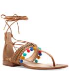 Vince Camuto Balisa Pom Pom Lace-up Sandals Women's Shoes