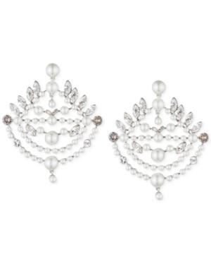 Givenchy Silver-tone Imitation Pearl And Crystal Chandelier Earrings