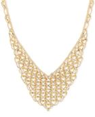 V-shape Fancy Link Collar Necklace In 18k Gold