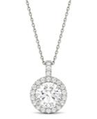 Moissanite Round Halo Pendant (2-1/5 Ct. T.w. Diamond Equivalent) In 14k White Gold