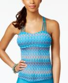 Hula Honey Festival Dream Chevron Crochet Strappy Tankini Top Women's Swimsuit
