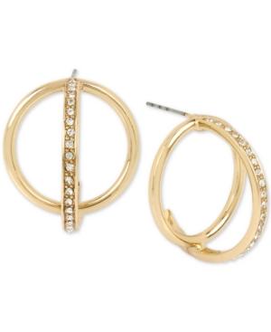 Bcbg Gold-tone Pave Orbital Hoop Earrings