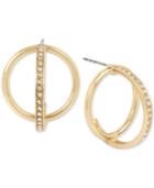 Bcbg Gold-tone Pave Orbital Hoop Earrings