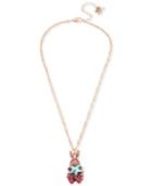 Betsey Johnson Two-tone Pink Pave & Imitation Pearl Bunny Pendant Necklace