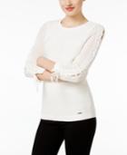 Calvin Klein Lace-up Cotton Sweater