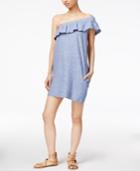 Velvet Heart Mara Cotton Striped One-shoulder Dress