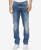 Calvin Klein Men's Slim-fit Uneven Blue Jeans