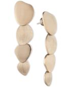 Carolee Gold-tone Layered Disc Linear Drop Earrings