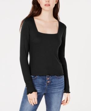 Freshman Juniors' Square-neck Solid Top