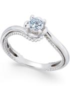 Diamond Bouquet Bypass Promise Ring (1/5 Ct. T.w.) In Sterling Silver