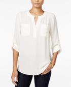 Maison Jules Roll-tab-sleeve Blouse, Only At Macy's