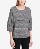Calvin Klein Tweed Bell-sleeve Top
