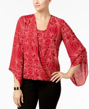Alfani Angel-sleeve Layered-look Top, Created For Macy's