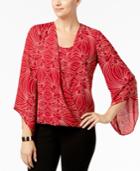 Alfani Angel-sleeve Layered-look Top, Created For Macy's