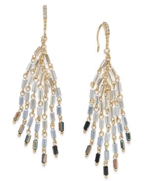 Inc International Concepts Gold-tone Blue Bead Fringe Drop Earrings, Only At Macy's