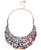 Betsey Johnson Gold-tone Multicolor Crystal Statement Necklace