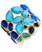 Thalia Sodi Gold-tone Blue Stone Stretch Bracelet, Only At Macy's