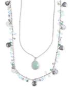 Lonna & Lilly Silver-tone Two Layer Beaded Pendant Necklace