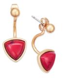 Inc International Concepts Gold-tone Red Stone Triangle Earring Jackets, Only At Macy's