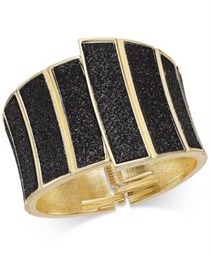 Thalia Sodi Gold-tone Asymmetrical Glitter Hinge Bracelet, Created For Macy's