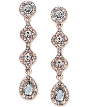 Charter Club Rose Gold-tone Linear Crystal Earrings, Only At Macy's