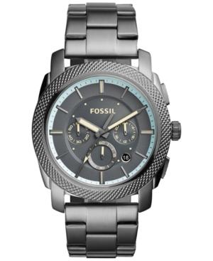 Fossil Men's Chronograph Machine Smoke-tone Stainless Steel Bracelet Watch 45mm Fs5172