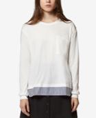 Avec Les Filles Cotton Layered-look Pocket T-shirt