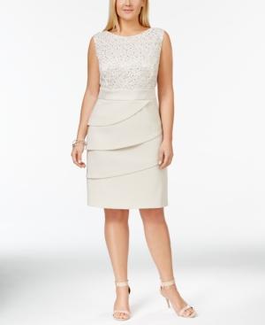Connected Plus Size Tiered Sequin Sleeveless Dress